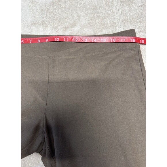 Eileen Fisher Brown Elastic Waist Slim Ankle Straight Fit Crepe Pants Large - Picture 5 of 9